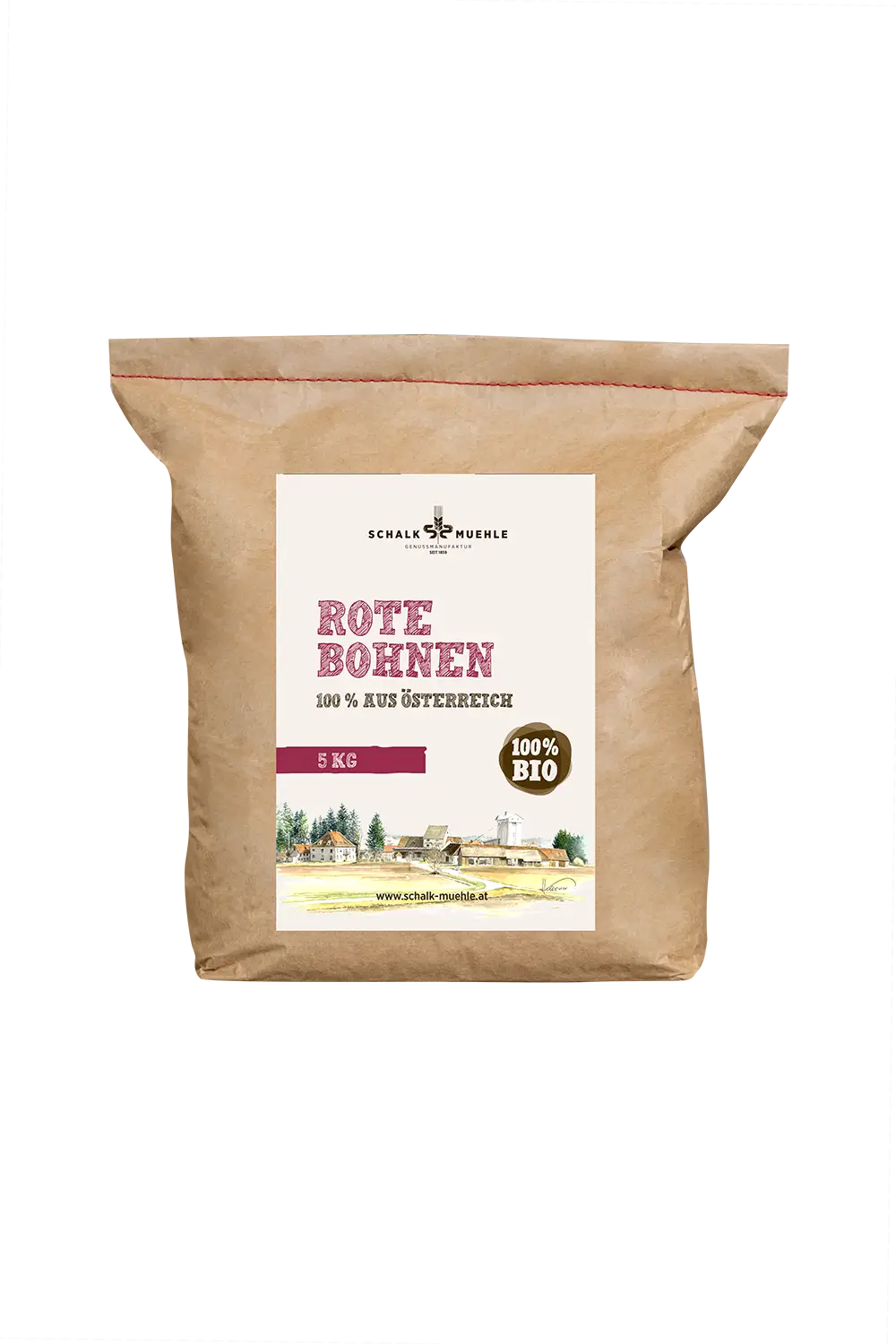 Schalk Mühle Bio Rote Bohnen im 5-kg-Kraftpapierbeutel, 100 % aus Österreich
