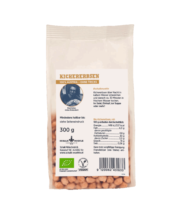 Bio huelsenfruechte Kichererbsen back
