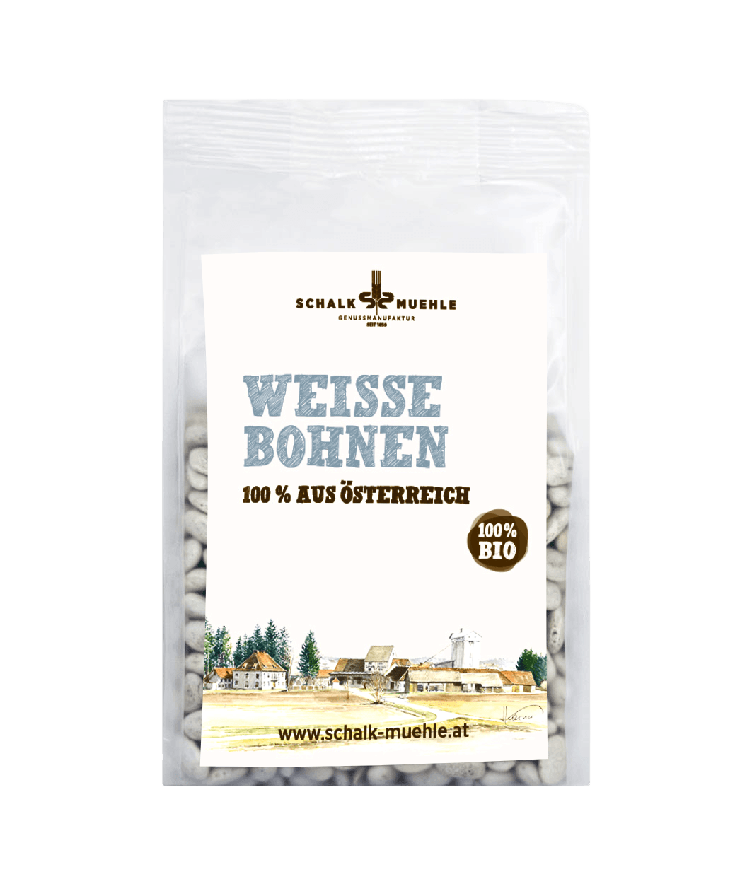 Schalk Mühle Organic White Beans 300 g, front of package