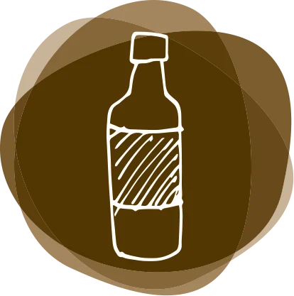 Scribble-Icon einer Flasche als Verpackungsart