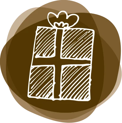 Scribble-Icon einer Geschenkbox mit Schleife für Firmengeschenke