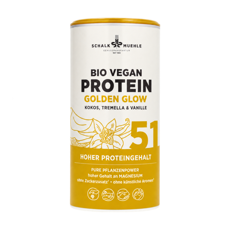 Golden Glow Protein Dose mit gelbem Deckel 3