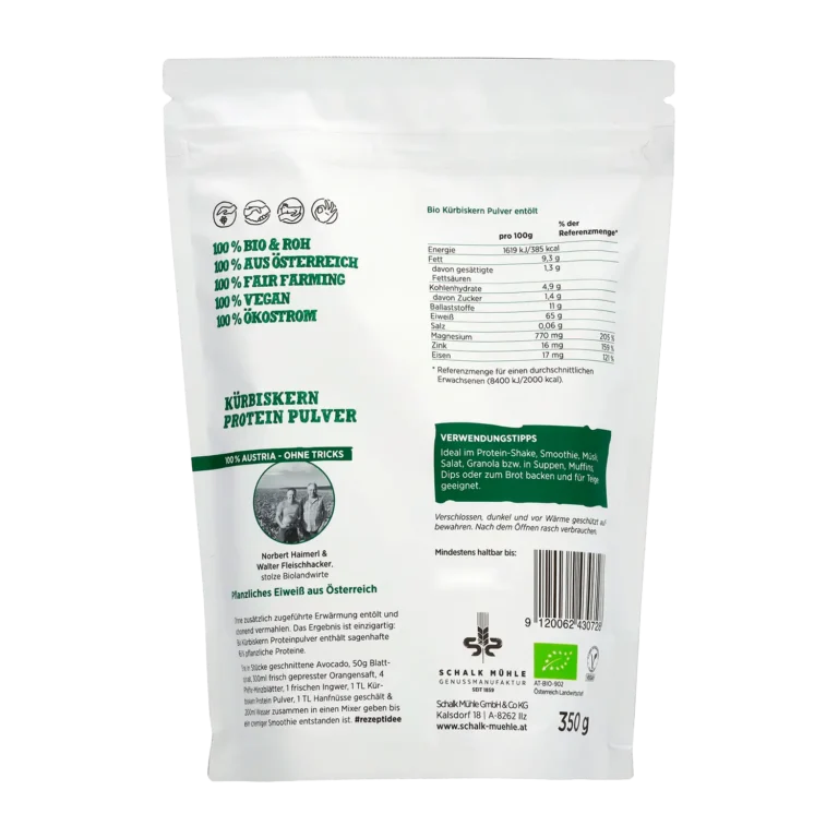Kuerbiskern protein pulver roh back 1