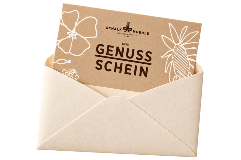 Schalk Mühle Genussschein im Umschlag