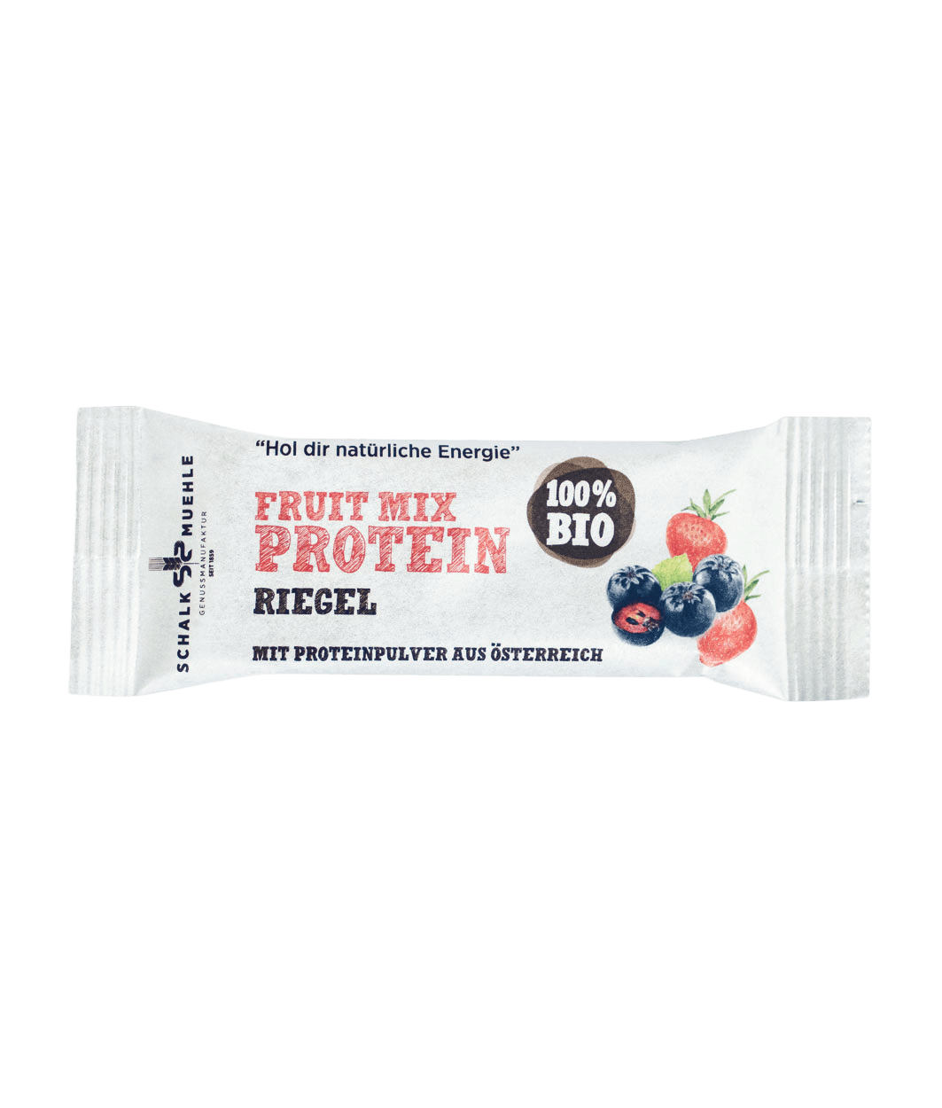 Organic Fruit Mix Protein Bar from Schalk Mühle – front of packaging